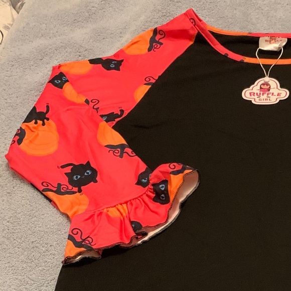 🎃Ruffle Girl Womens Size L Large New NWT Halloween Shirt & Scrunchie - Picture 2 of 4